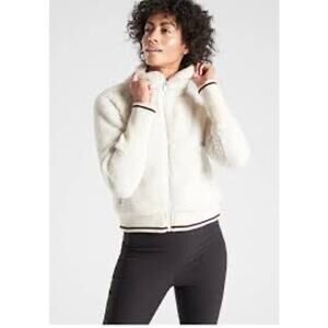 Athleta Tugga‎ Sherpa Cream Jacket Gold Glitter Trim Size 3X NWOT